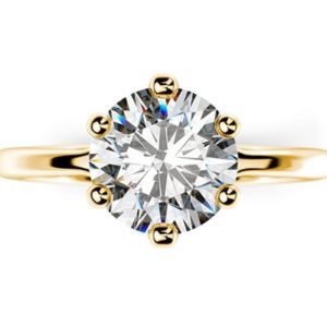 Zásnubný prsteň s jedným diamantom zo žltého zlata