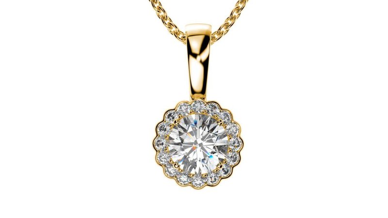 nádherný diamantový náhrdelník zo žltého zlata