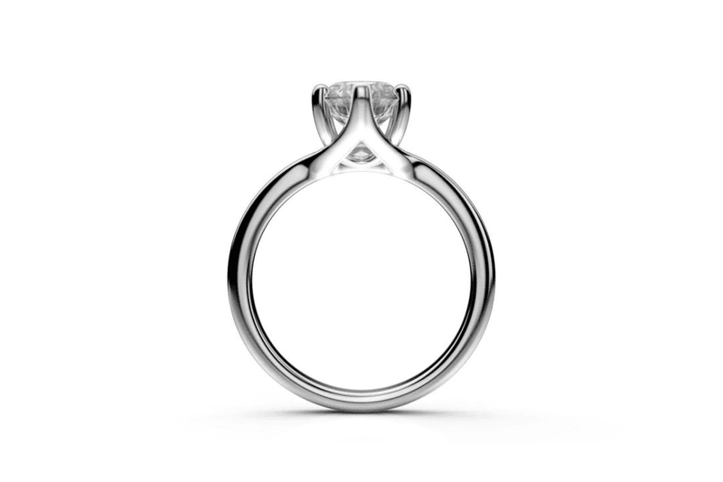 prsten z bieleho zlata s jedným diamantom