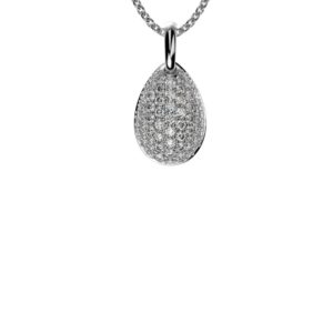 Diamantový náhrdelník z bieleho zlata - pohľad spredu