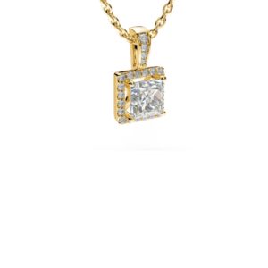 Zlatý náhrdelník s diamantmi - izometrický pohľad